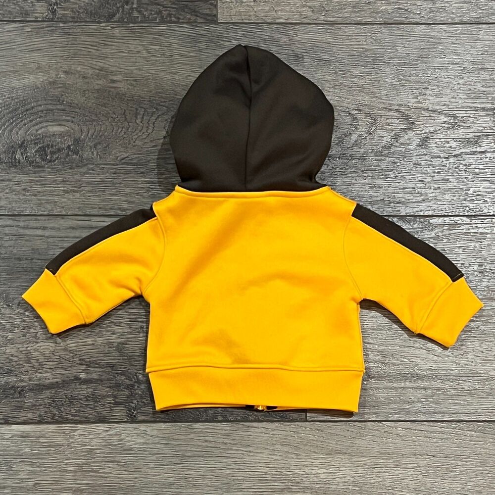 Pro Edge Wyoming Cowboys Infant Hoodie Yellow Brown Full Zip NCAA Baby 0-3M - Picture 4 of 4